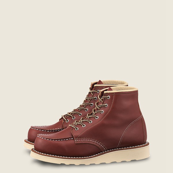 Botas Red Wing Heritage Mujer Vino - 6-Inch Classic Moc - Short Atanado Cuero - 108-TLMCBY